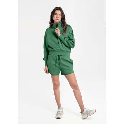 Quilted Air Layer Shorts - Basil
